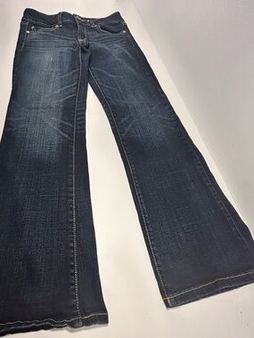 American Eagle Favorite Boyfriend Jeans Women Size 4 Short Dark Bootcut Stretch